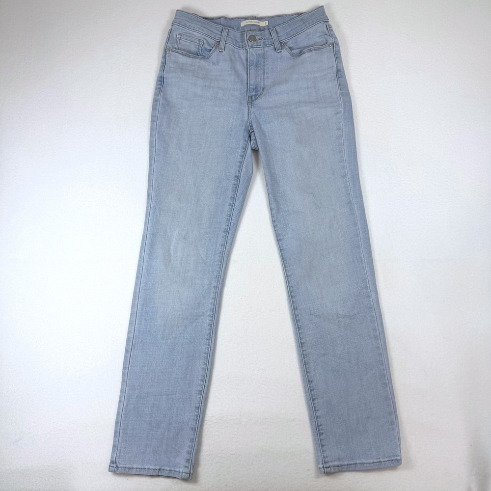 Levis Classic Straight Jeans Light Wash Blue Denim Size 2 39250-0071